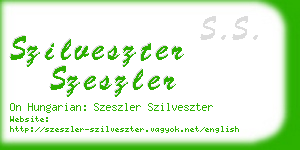 szilveszter szeszler business card